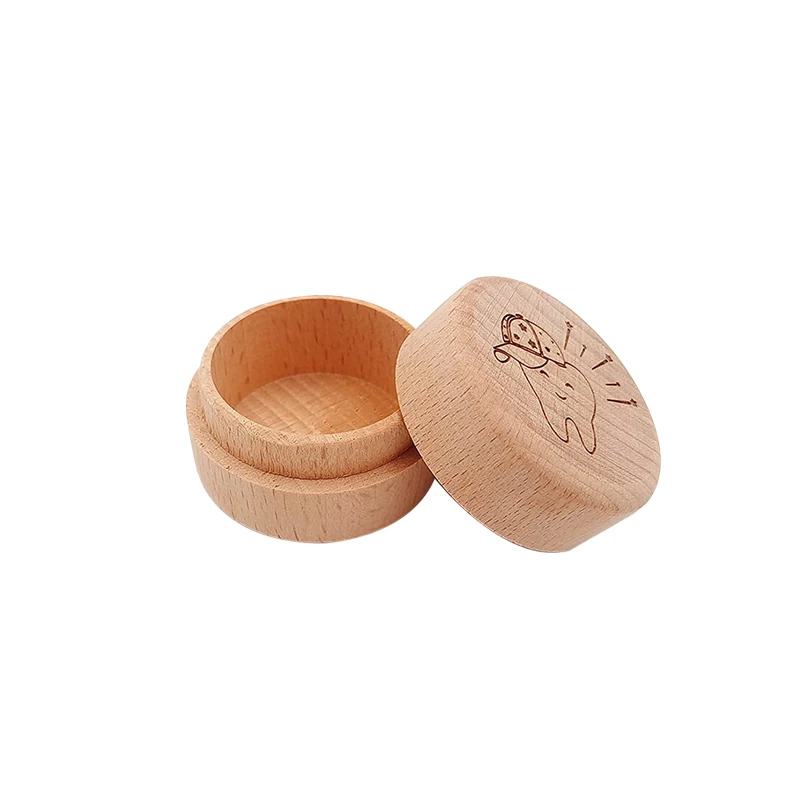 Wooden Baby Teeth Fairy Holder Tooth Storage and Saver Box for Kids Lost Teeth for Kids Keepsake Baby Shower Birthday Present