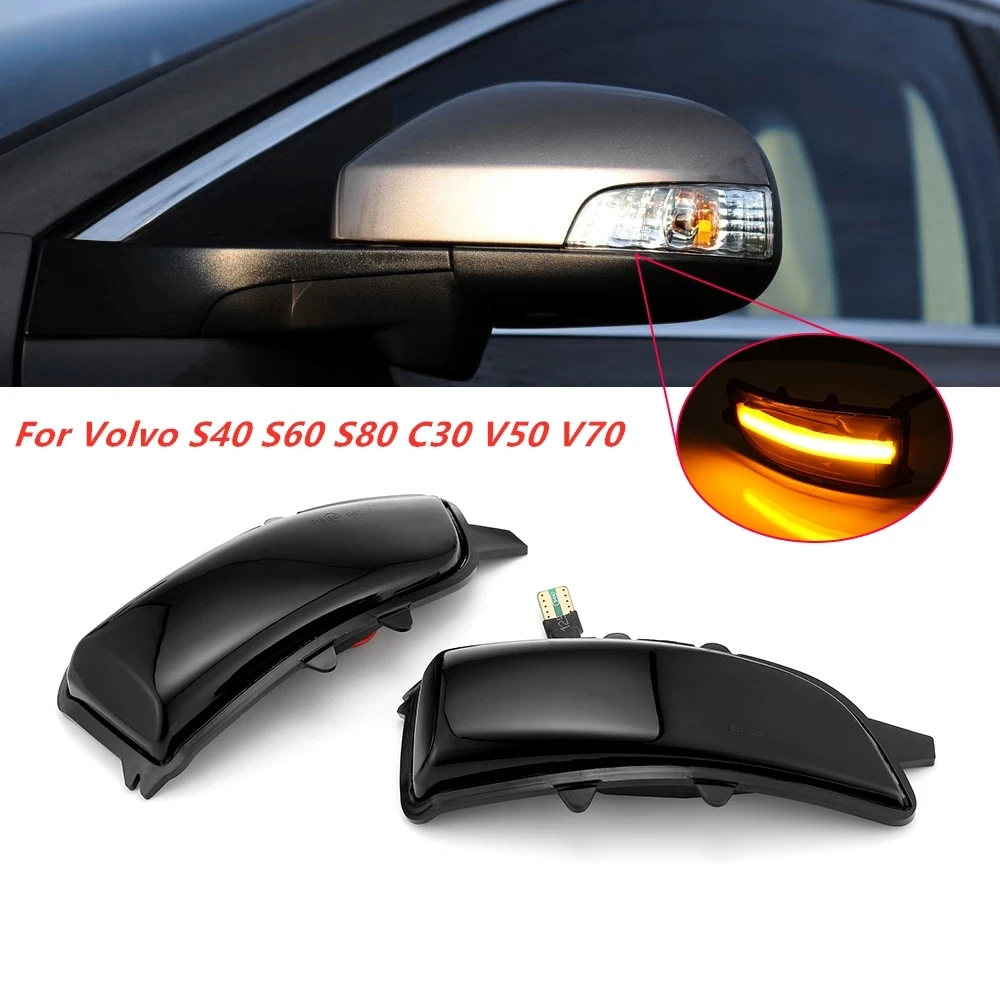 LED Rearview Side Mirror Light Sequential Blinker Indicator Light For Volvo S40 S60 S80 C30 V50 V70 Dynamic Turn Signal Light