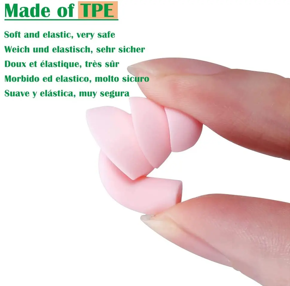 4 Pairs Custom Brand Ear Plugs for Sleep Soft Silicone Reusable, Earplugs for Sleeping Noise Cancelling