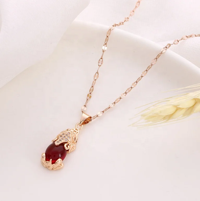  Корейская мода женское ожерелье ювелирное изделие 18K розовое золото с покрытием животное Pixiu