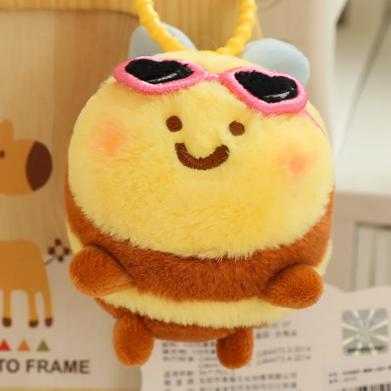 New net red cool bee series plush toy doll to children bag pendant keychain Qixi Festival gift
