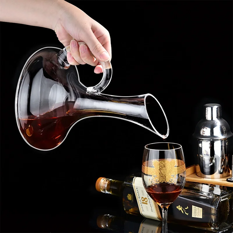 Elegant Lead-Free Crystal Glass Wine Dispenser Decanter with Modern Candle Holder Quality Transparent round Bottle for Parties
