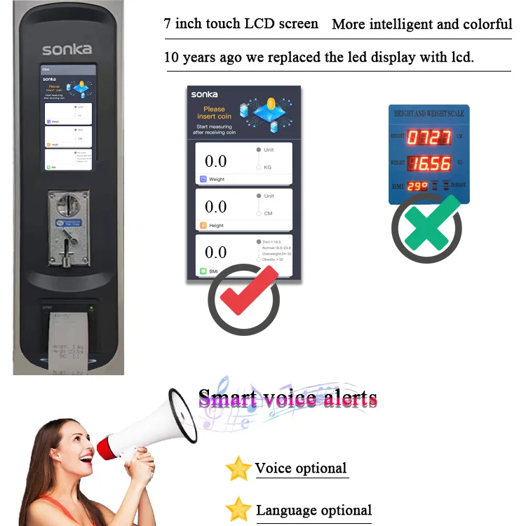 Монеты слот Торговые автоматы для личной высоты измерения ИМТ результат женщин