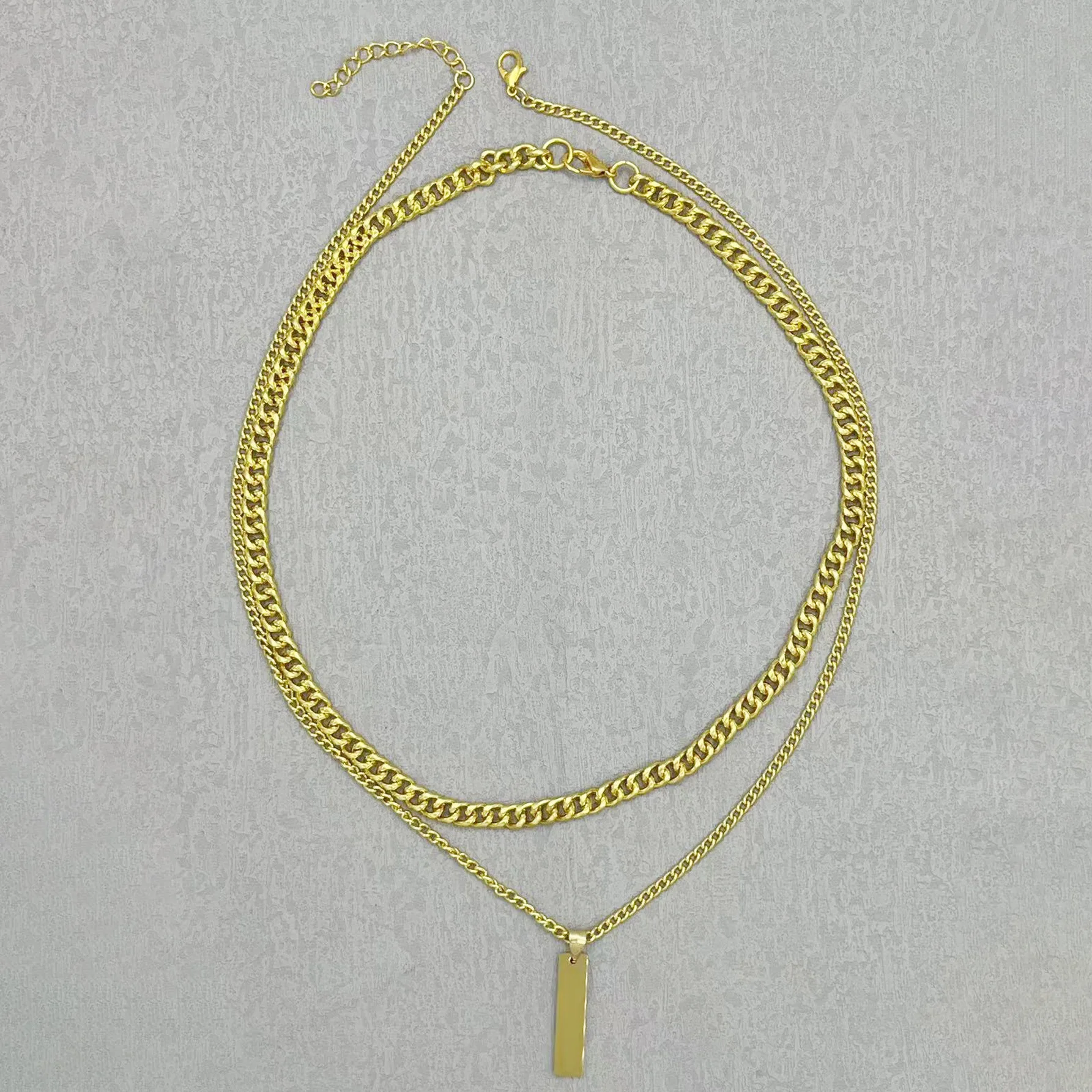 Stainless Steel Multi Layer Link Chain Hiphop Cuban Curb Chain Jesus Cross Pendant Necklace For Men Couple Friend Prayer Jewelry