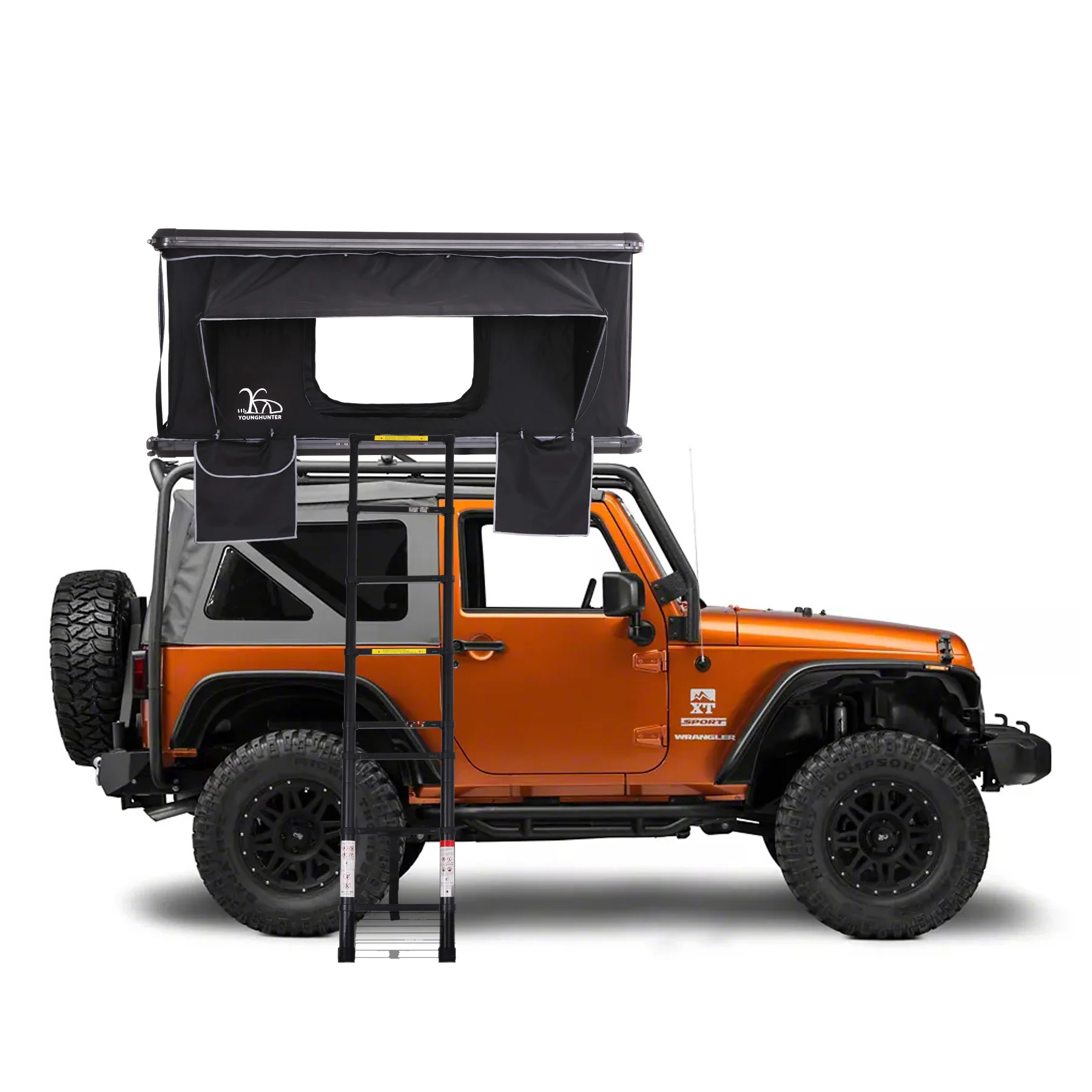 Wholesale rectangle car canvas camping aluminum rooftop tent car hard shell roof