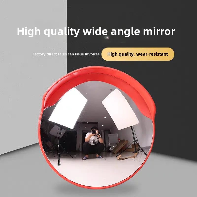 Hot Sale 45cm Red PC Convex Circle Mirror Indoor Outdoor Application for Driveway Blind Spots Docks Warehouses & Supermarkets