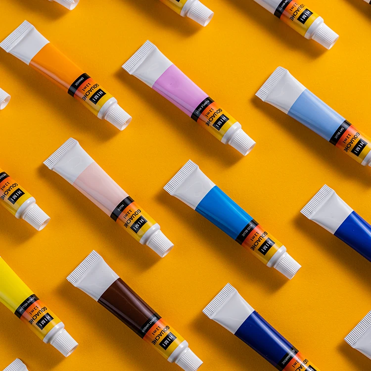 Miya himi 18 colors 12ml custom modern gouache finger paint for kids