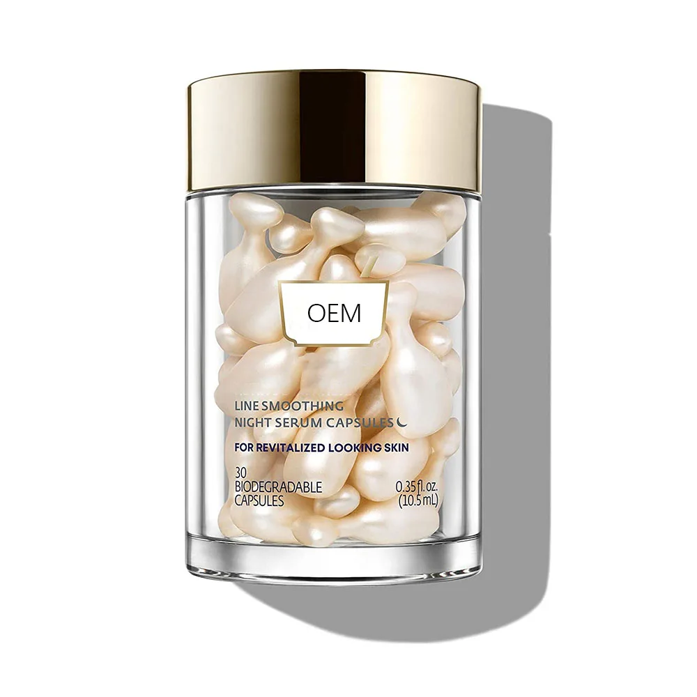 OEM Anti Wrinkle Glutathione Anti Aging Whitening Face Care Fullerene Retino Hyaluronic Acid Soft Serum Oil Capsules For Skin