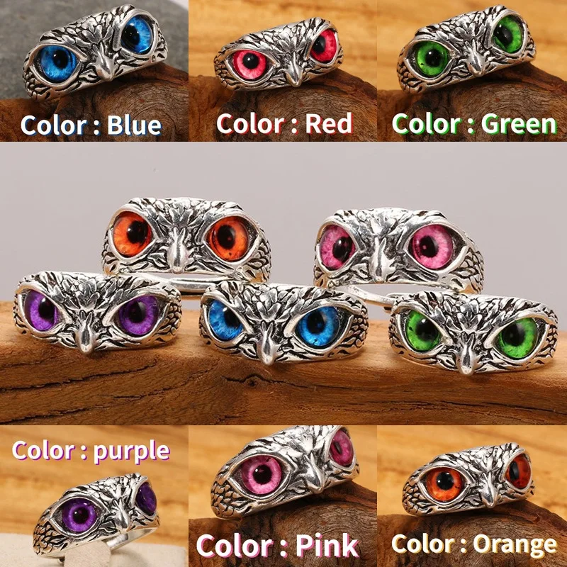 Owl Silver Plated Ring Vintage Ring Personality Design Cold Trender Gift Ring