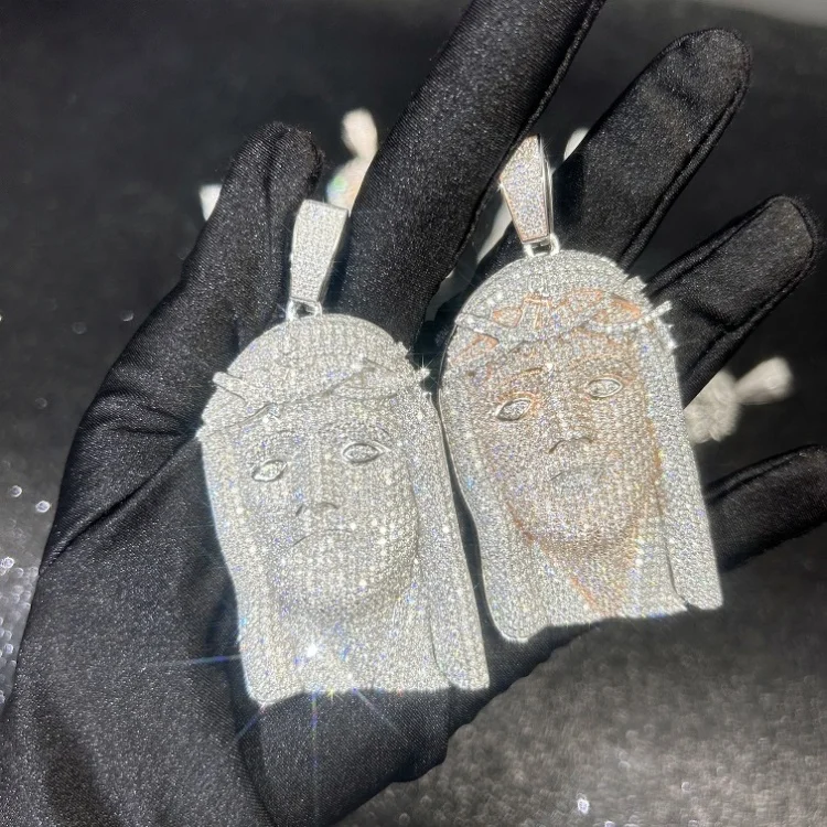 Fashion Jesus Pendant S925 Silver Hip Hop Rapper Pendant For Necklace VVS Moissanite Diamond Jesus Pendant