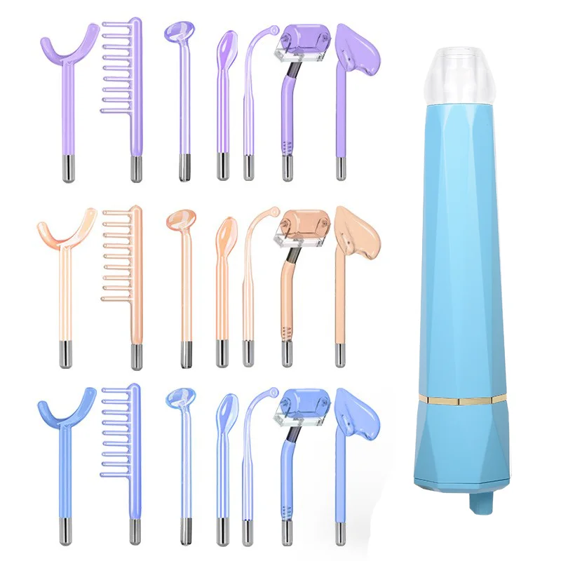 Factory price custom 7 in 1 nuderma high frequency facial machine wand face wand for wrinkles and lifting