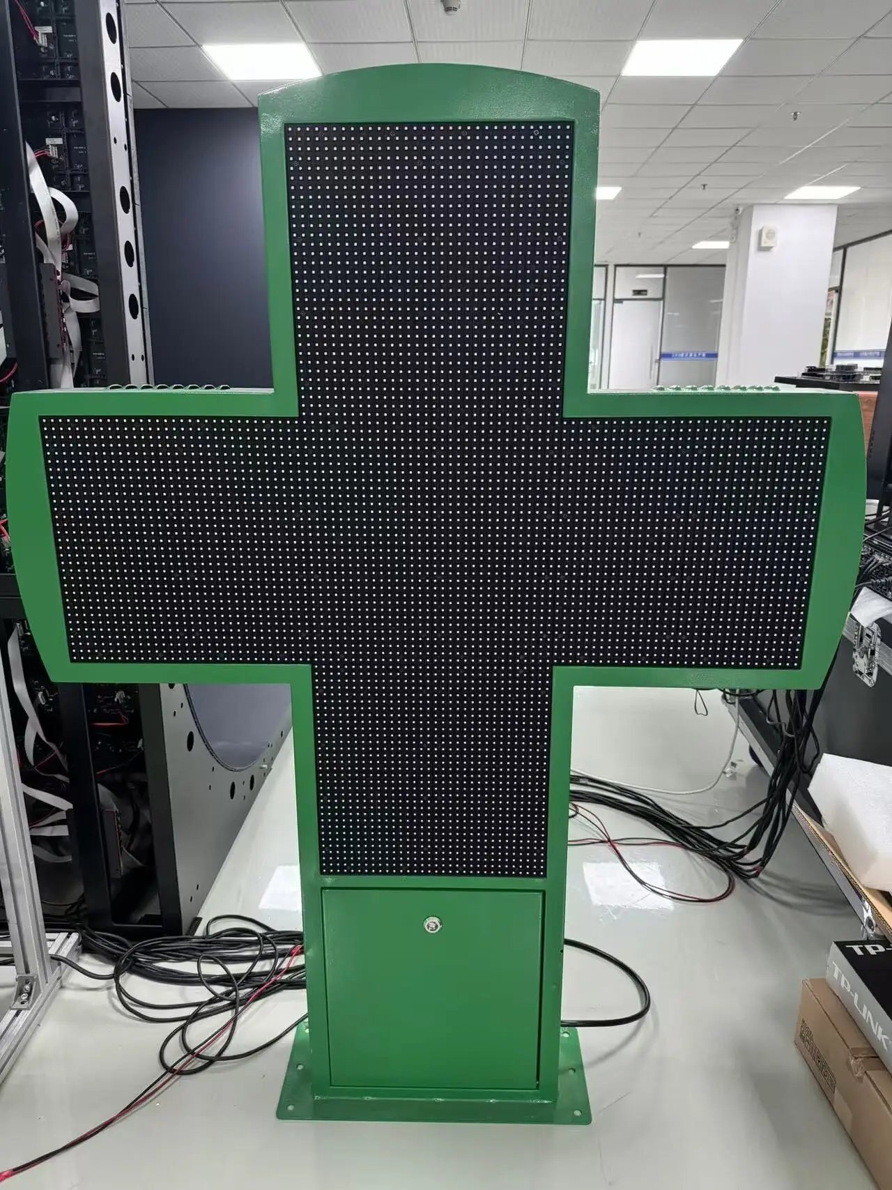 RTS Outdoor Pharmacy Shop Fixed Installation Double Side Full Color P10 Cross Led Video&Messages Scrolling Display Sign