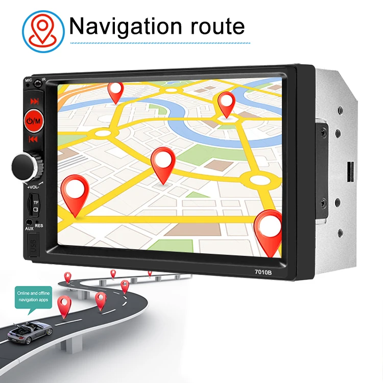 wholesale 2 Din Universal 7 inch TFT screen Car Stereo support GPS navigation Mirror link car player