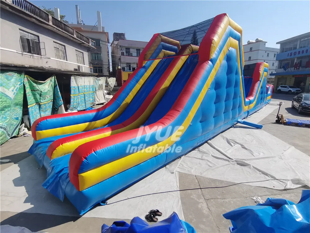 China Fabrica Obstaculo Inflable De Doble Tobogan