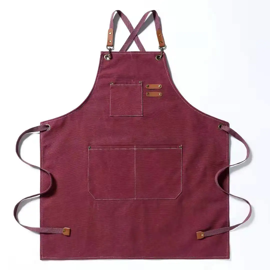 Wholesale Apron With Removable Adjustable Strap work apron Durable Washed Canvas Chef Bib Apron