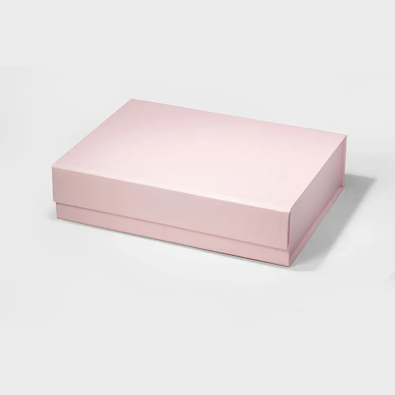 In stock custom logo folding pink rigid magnetic gift box for press on nails packaging
