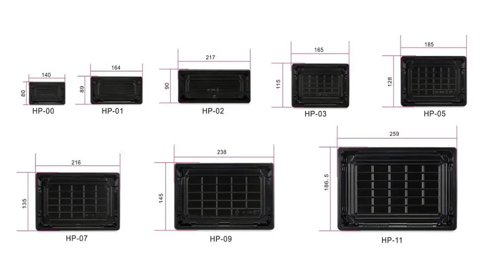 Harvest HP-11Disposable Plastic Sushi Tray Sushi Container Food Container