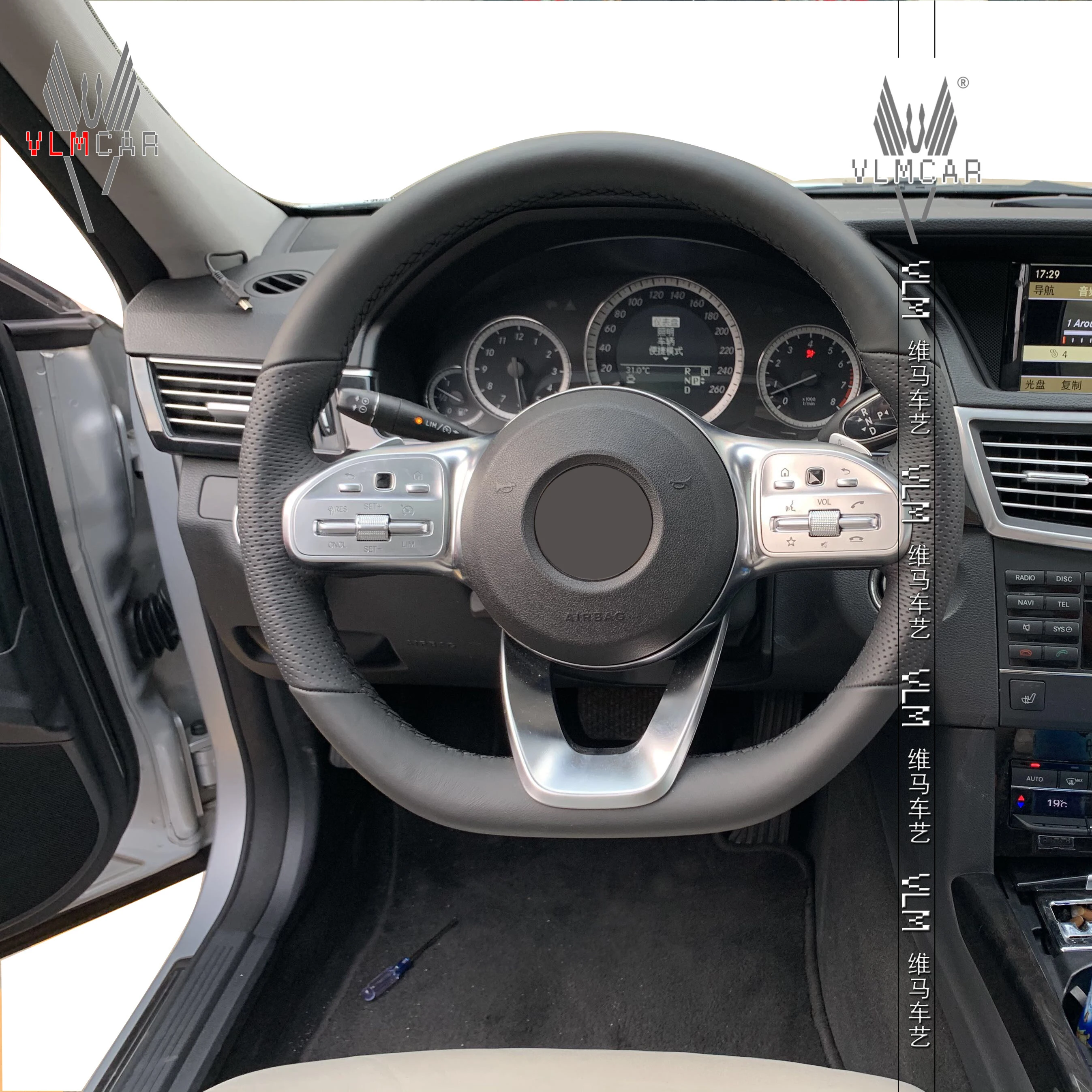 carbon fiber steering wheel For mercedes benz c-class A-class b-class e-class gla glc gle old model to new amg steering wheel