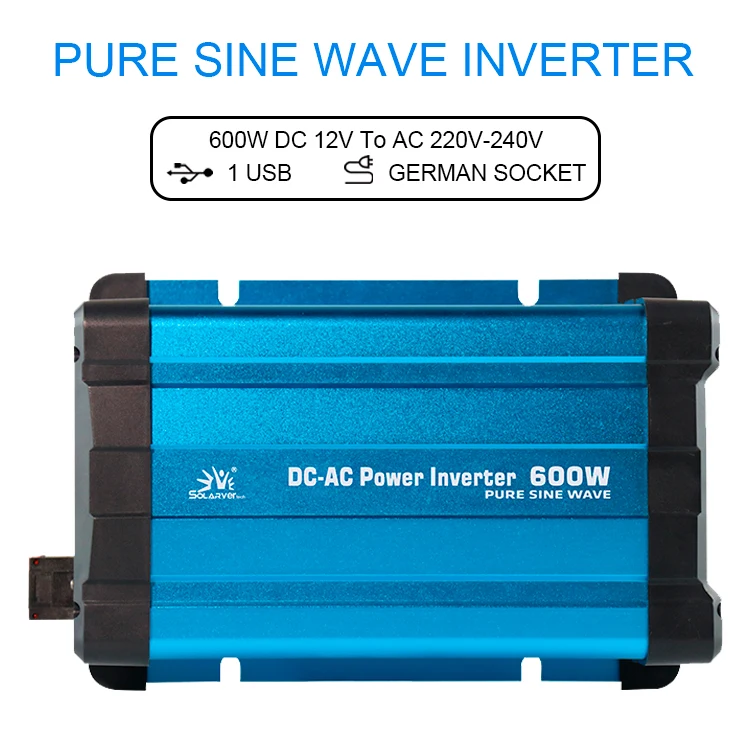 Big Promotion High Efficiency DC 12V to AC 220V 600W Car Power Inverter with Global socket USB Port