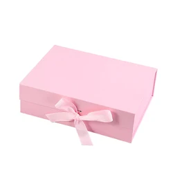 Custom Luxury Pink Paper Magnet Foldable Folding Magnetic Gift Box Garment Apparel Clothing Packaging Box