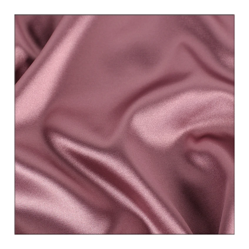 Hanlin Textile Supply 85-150gsm Plain Dyed Woven Polyester Spandex tela Satin silk Fabric for Dress