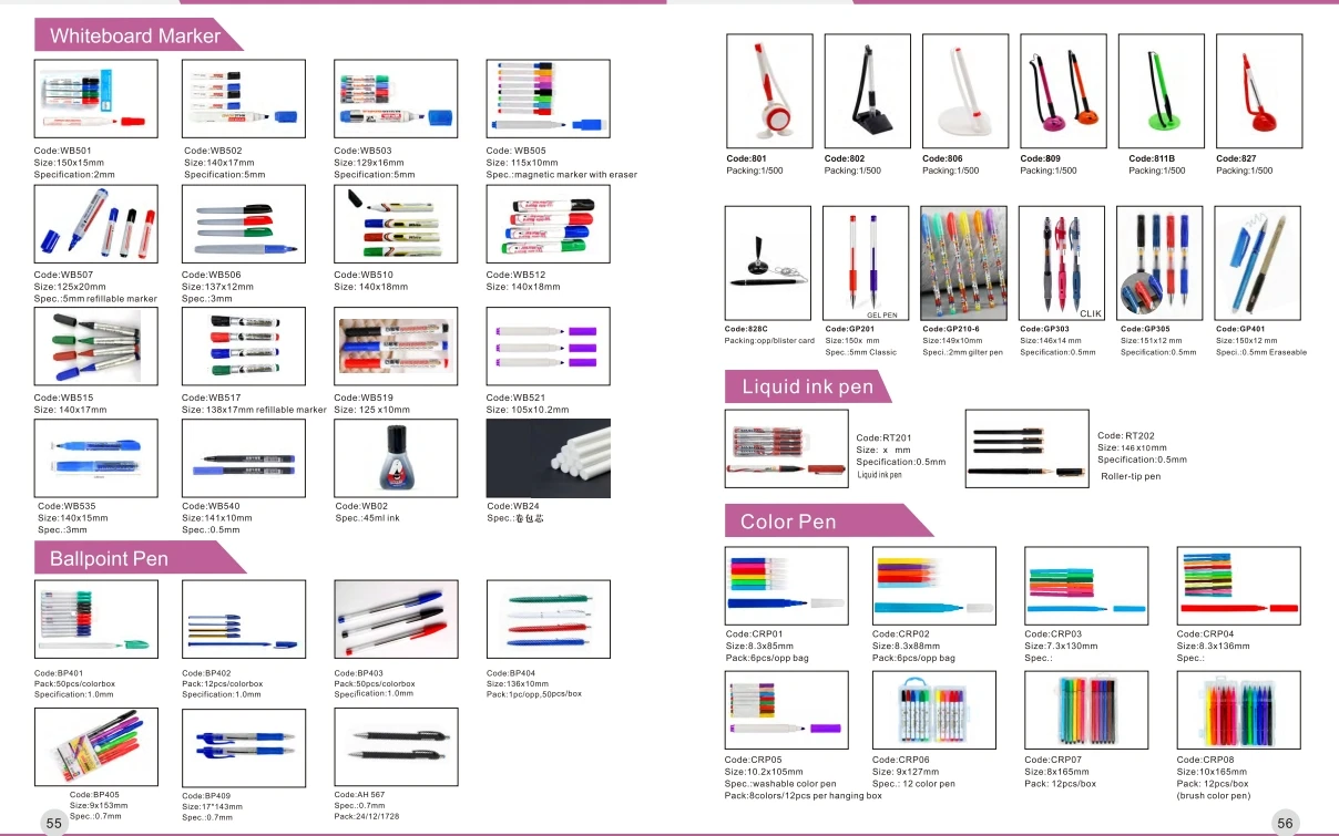 Best quality ST Tip Plastic Office Gel Ink Pen 0.5mm Gel Ink Pen Blue Black Red Color Gel Ink Pen