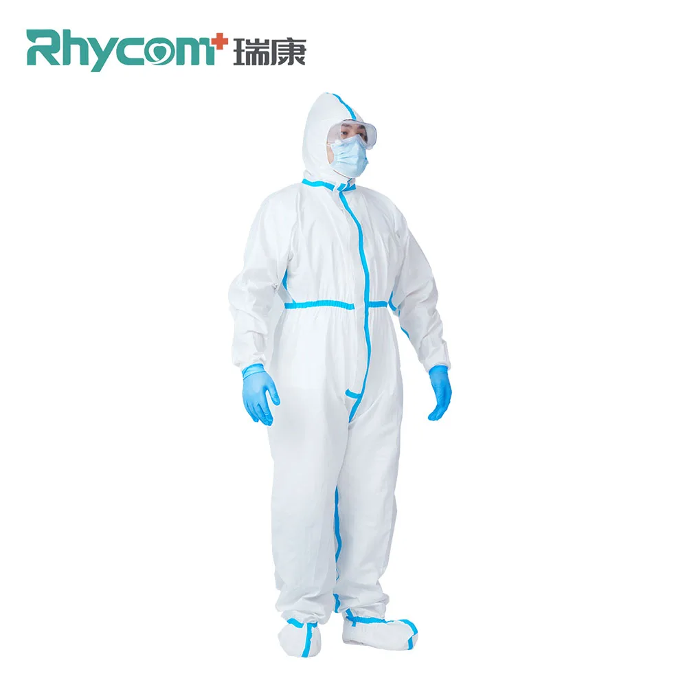 
Rhycom protective clothing disposable chemical protective coverall with hood category 3 