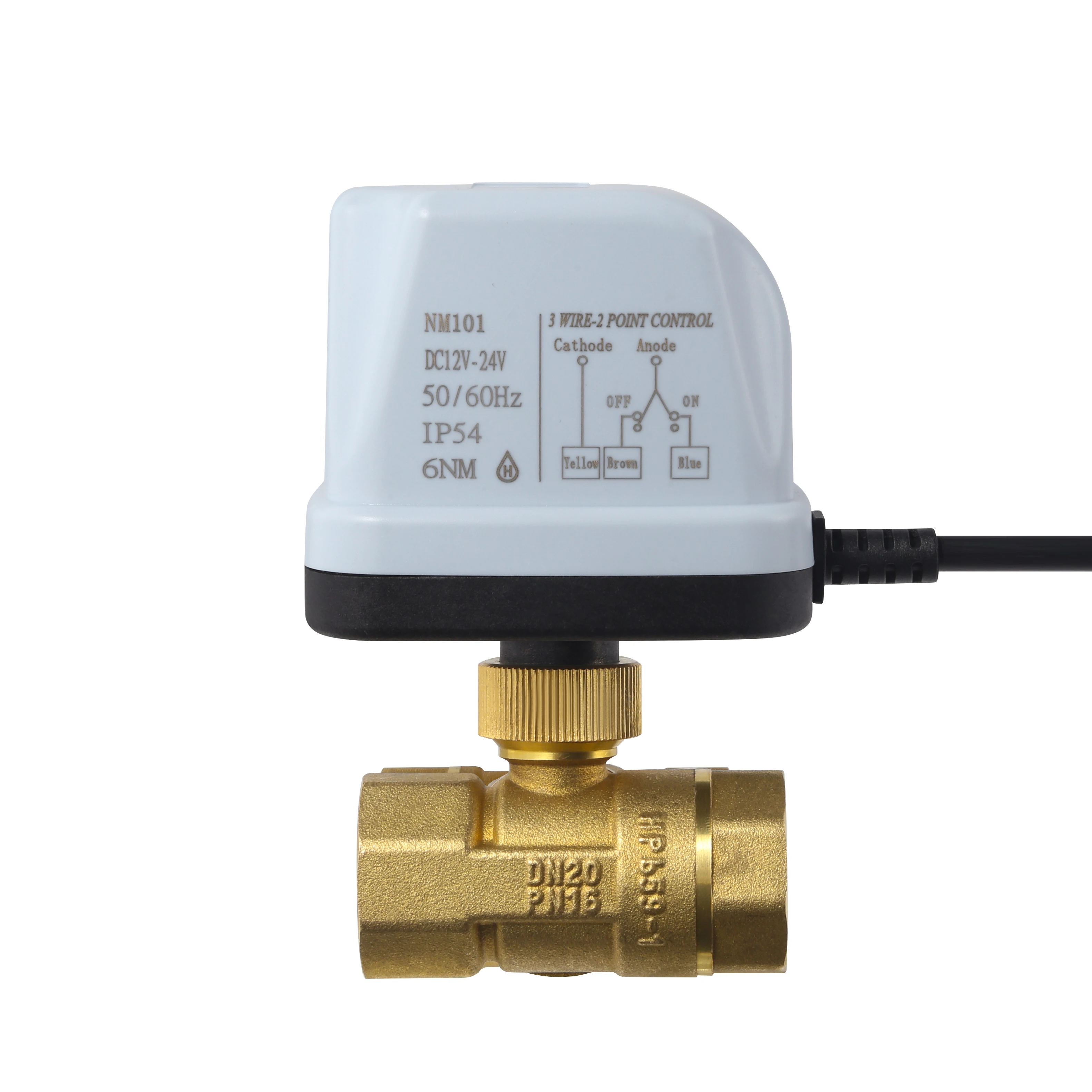 Wholesale DC 12V 24V two way brass electric ball valve full port for air conditioning and piping systems motor ball valve