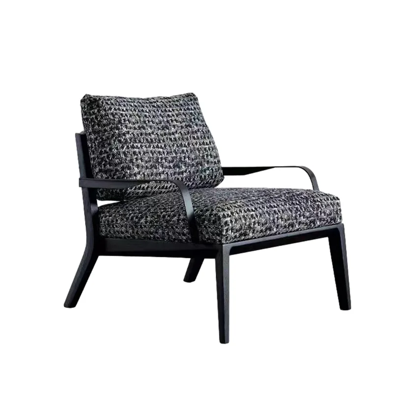 Italian Minimalist Carbon Steel Linen Single Person Sofa Chair Designer Leisure Armchair Home Furniture Living Room Hotel Club
