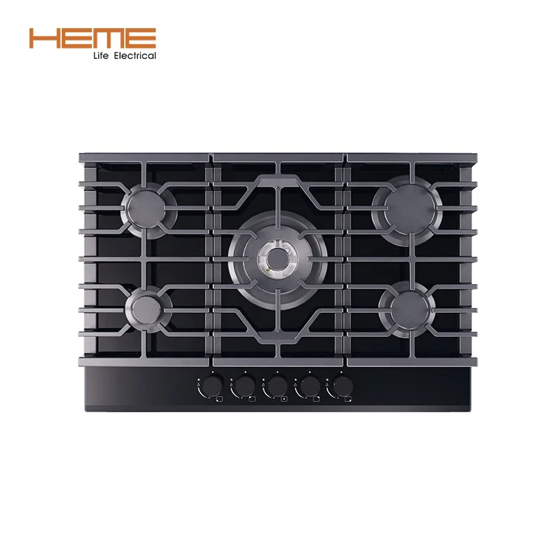 Chinese Supplier Built in Cooktop 8 mm Thickness Tempered Glass 5 Burner Gaz Hob For Kitchen Cooking 30 inch Cocina a Gas