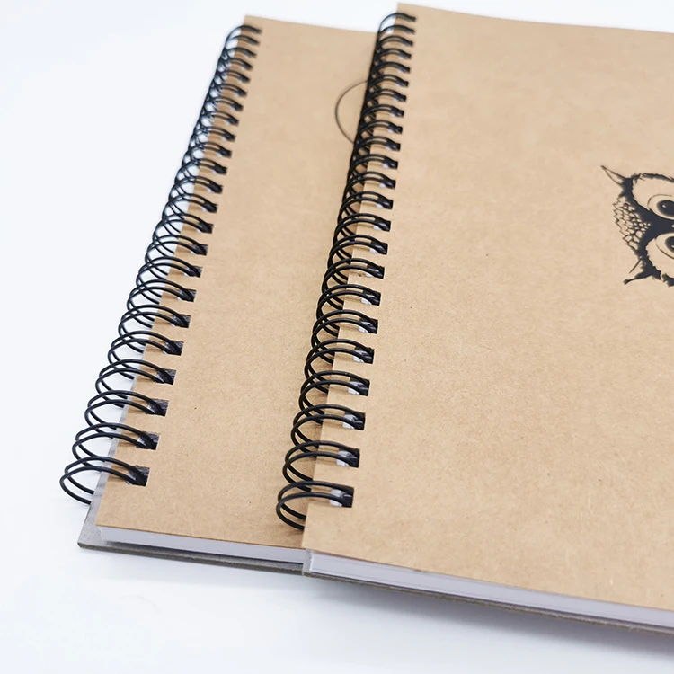 Hardcover 40 Sheets Student Kraft Drawing Sketch Book A4 Personalized Spiral Notebooks For Gift