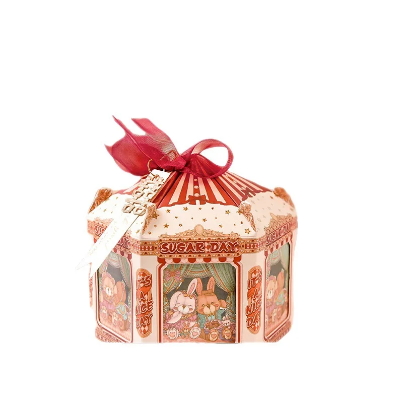 merry-go-round new year party christmas baby shower wedding favor small candy door gift packaging paper box