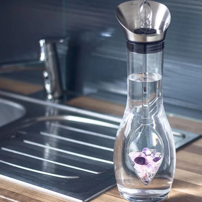 Borosilicate Glass Carafe Balance Gem And Water Vial Set New Crystal Water Bottle