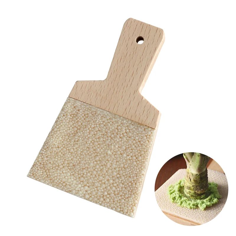 wooden Wasabi grinder for Japanese shark skin and horseradish root grinding plate