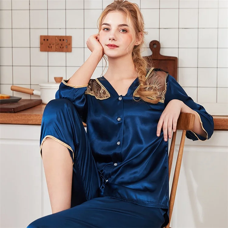 custom nightgown 100 polyester spandex sexy summer nighty pajamas set for women