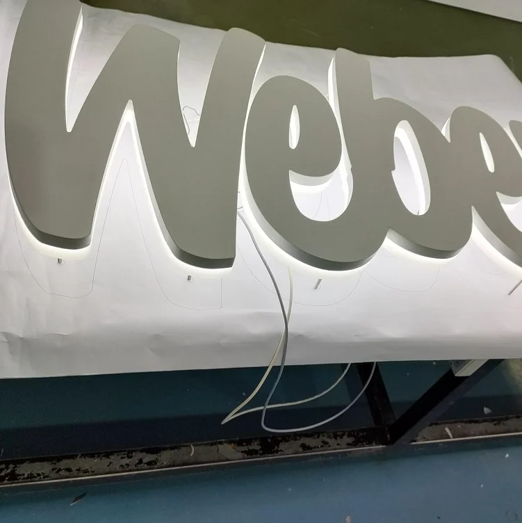 Wholesale Acrylic Luminous Letter-Partial Side Lit Half Side And Back Lit LED Acrylic Letter Side Lit Acrylic Letter For Hotel
