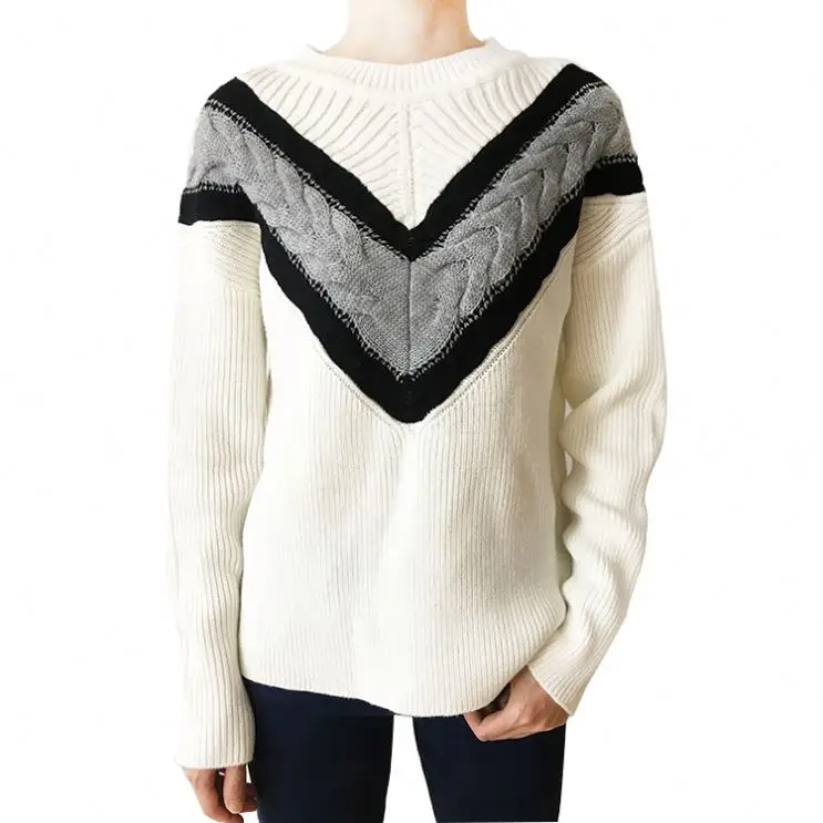 
Garment Manufacturer Custom Knitted Loose Cheap Sweaters Women Long Sleeve Pullover Women Sweater Winter 