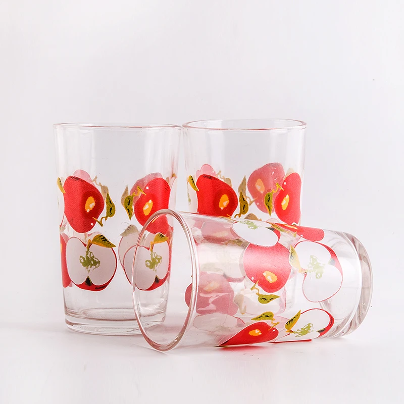 7pcs glass juice cup set with patterns/water jug set