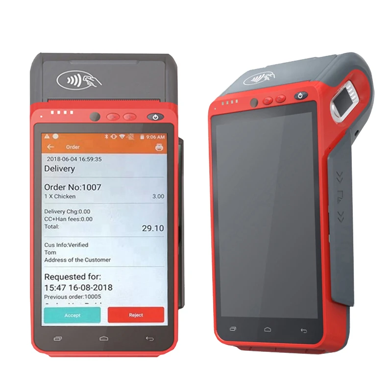 5 дюймов 4G WIFI Android все в одном POS-Терминале с NFC HCC-Z100