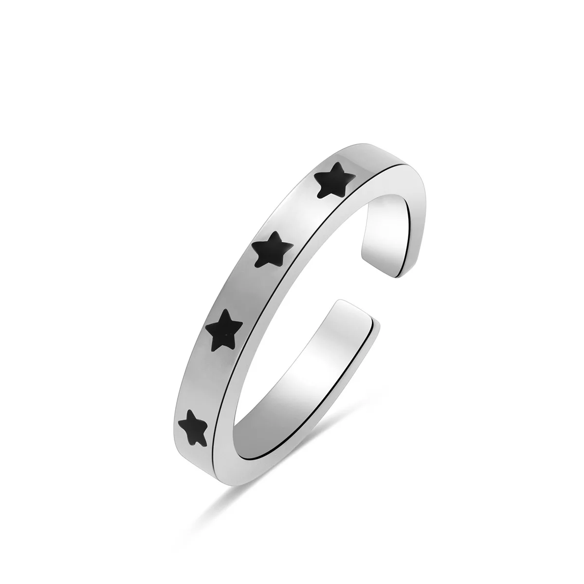 Trendy Open Ring Set Of Titanium Steel Couple Ring 2pieces Order Fashion Jewelry