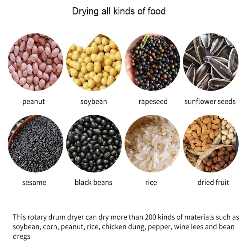 New Rotary Drum Drying Equipment Tea Electric Heating Dryer Coffee Bean Dehydration Roasting Machine