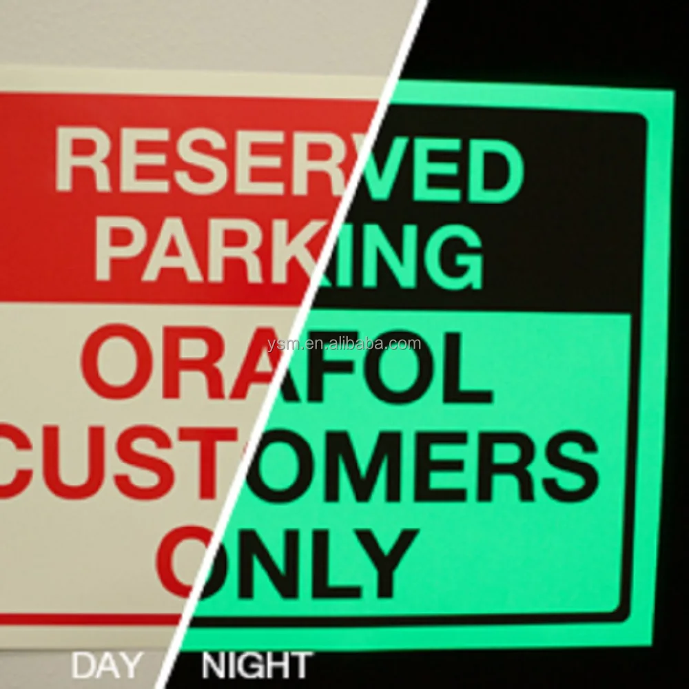 Photoluminescent Film/Photo luminescent Vinyl Roll/Glow in The Dark vinyl for Exit sign Road safety warning sign