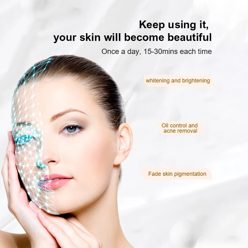 2024 New Trending Red Infrared LED Light Photon Therapy Face Mask 4 Colors Wireless Silicone LED Facial Neck Mask