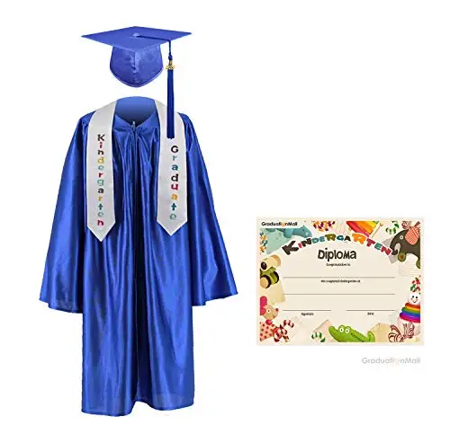 Блестящие Выпускные платья для детей, наборы шапочек и платьев для дошкольной выпускной церемонии