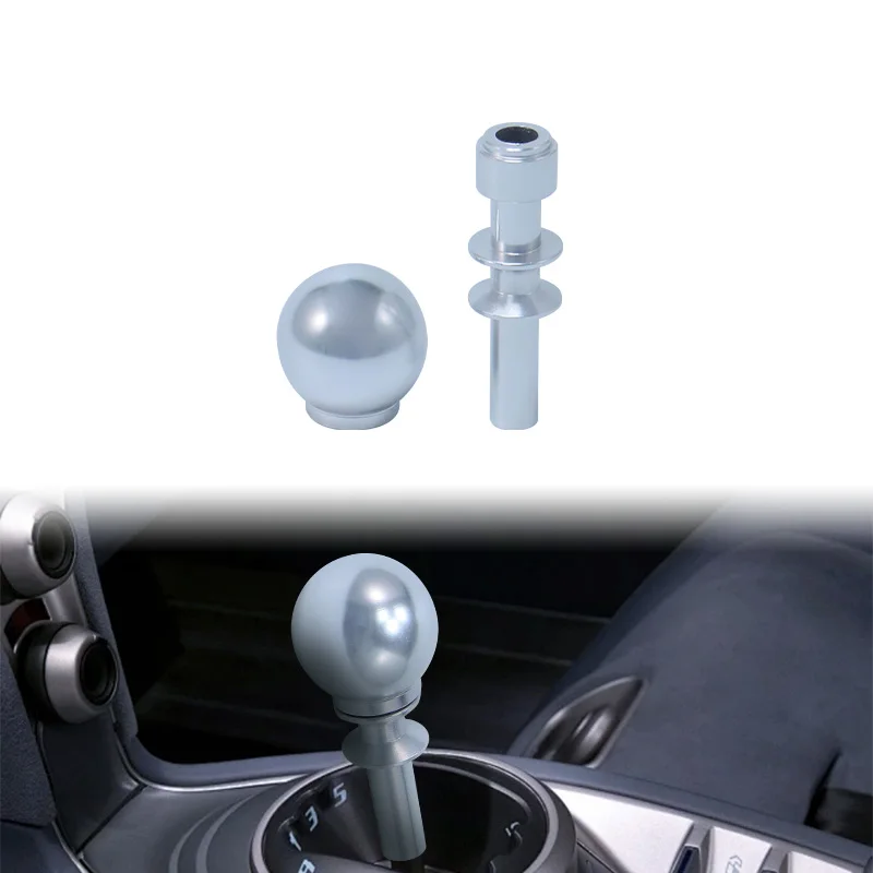 The new car modified ball long rod rod gear, aluminum alloy extended rod blue silver head gear for  Mustang