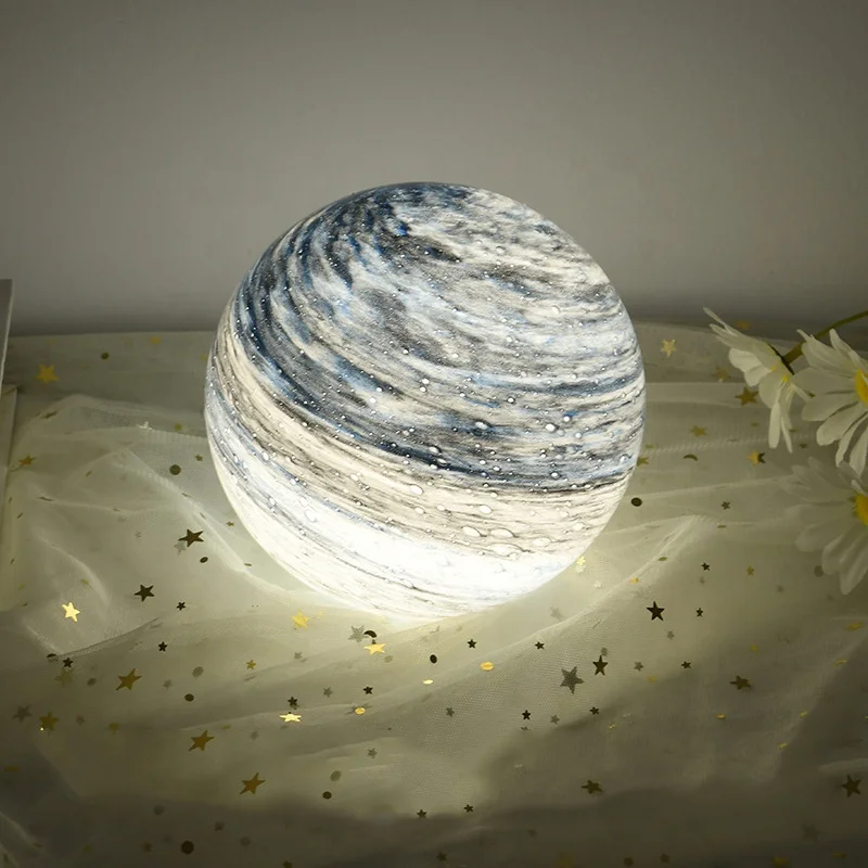 12cm 3 Colors LED Star Moon Light Galaxies Lamp Mood Lighting Desk Decor Glass Planet Night Light Moon Lamp