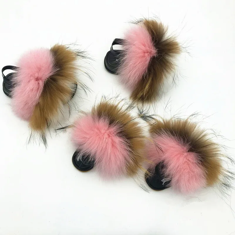 
Wholesale Kids True Fur Slides kids fur slides 