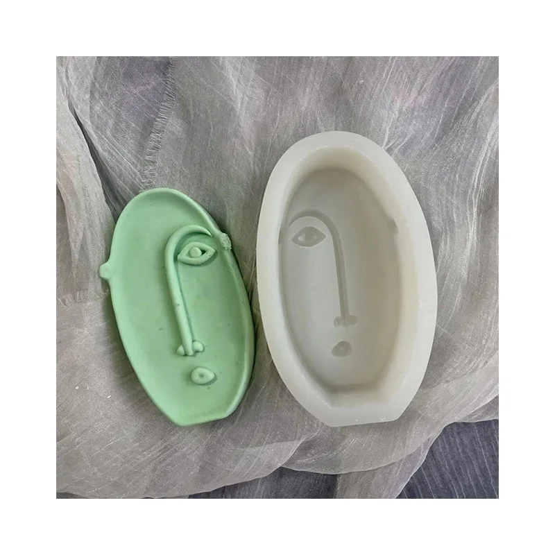2022 New Design Portrait Sculpture Mould 3d Abstract Silicone Human Face Candle Mold With Top Selling