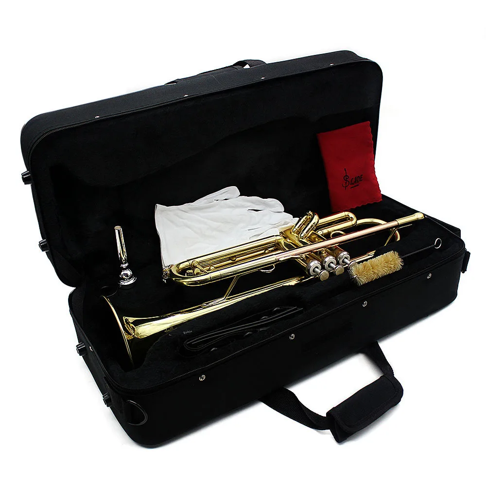 Hot Sale Lacquer gold Nickel silver alloy B Flat Trumpet Instrument for Student Band Performance Special Price on New Product