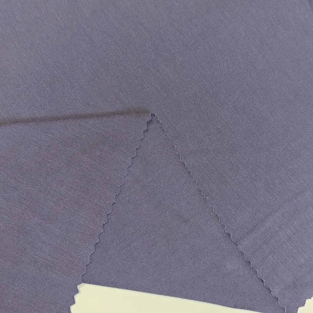 Высококачественная Заводская распродажа искусственный спандекс модальный стрейч органический твердый окрашенный на заказ трикотажный материал